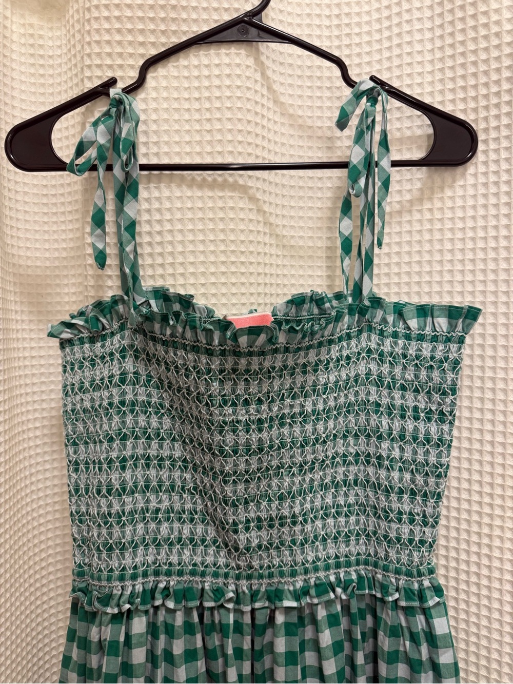 kate spade Green and White Gingham Smocked Dress - XL - Picture 4 of 9